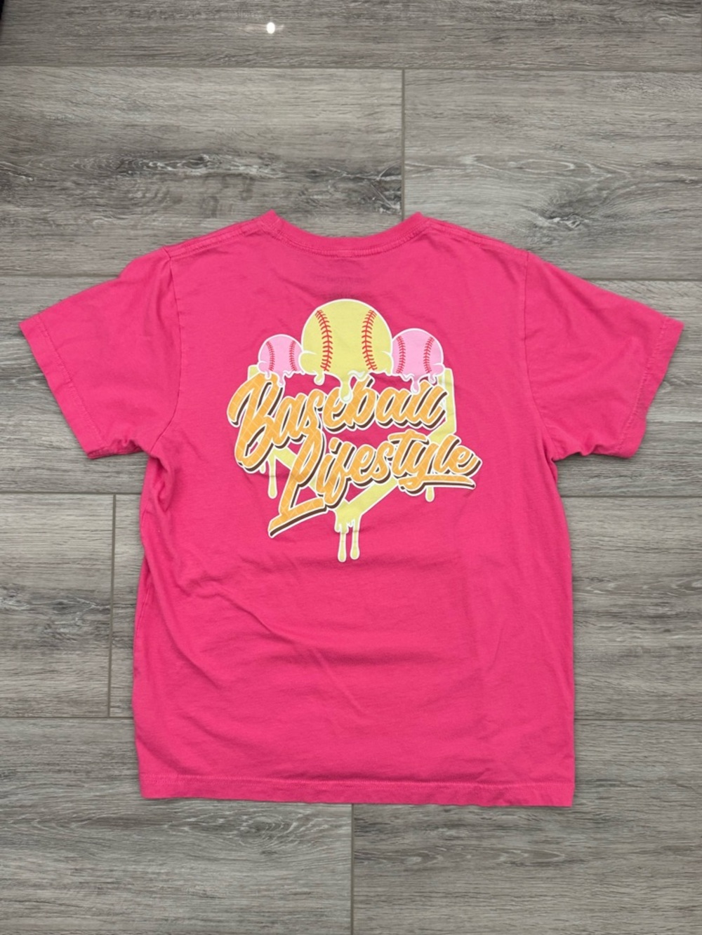 Baseball Lifestyle 101 Kids' Graphic Tee - Hot Pink